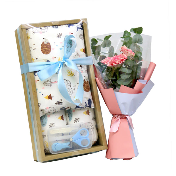 Baby Blosters Set with Flowers | B305 - Jade Valley Gifts & Floral Design Centre