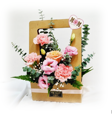 'I love Mom' Light Up Balloon with Fresh Cut Flowers | GT276A-B - Jade Valley Gifts & Floral Design Centre
