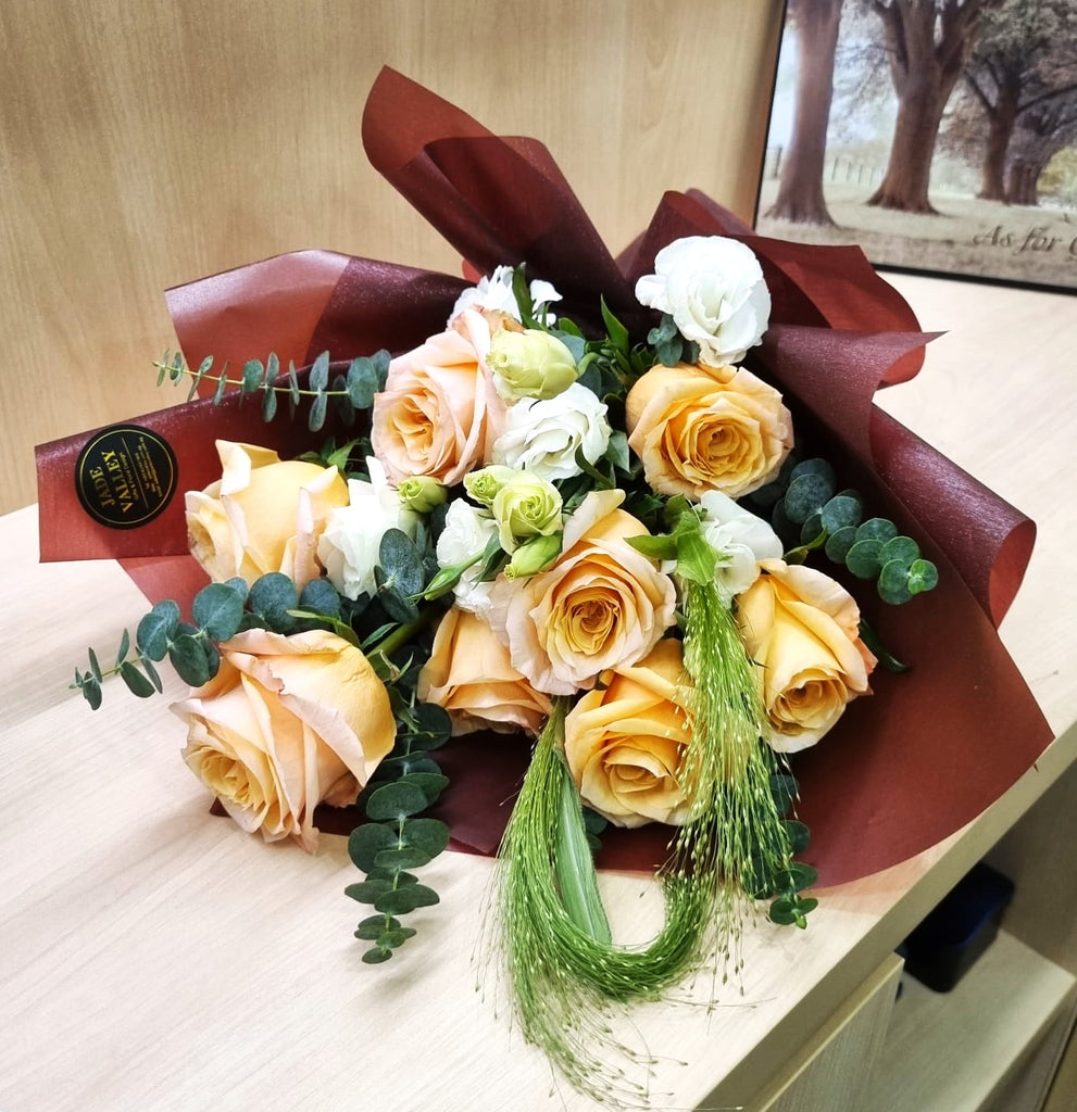 Valentine's Day Rose Bouquet | Fresh-Cut Pastel Roses | VT2 - Jade Valley Gifts & Floral Design Centre