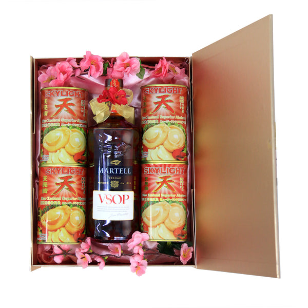 CNY Abalone & Wine Hamper | Skylight Abalones & Martell VSOP | CR756 - Jade Valley Gifts & Floral Design Centre