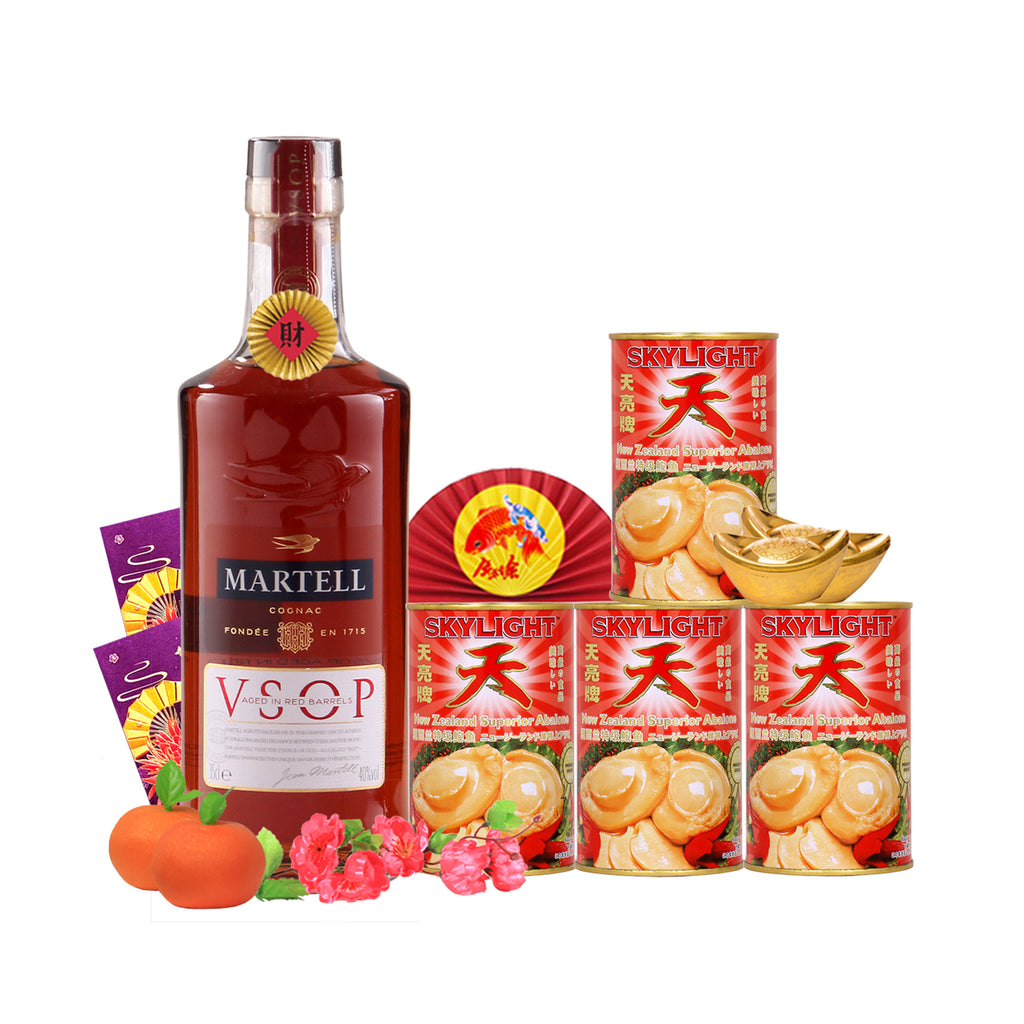 CNY Abalone & Wine Hamper | Skylight Abalones & Martell VSOP | CR756 - Jade Valley Gifts & Floral Design Centre