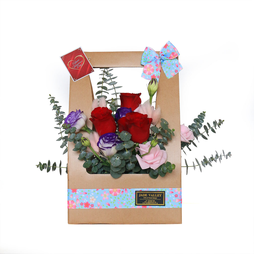 Rose & Eustoma Bouquet | 3 roses | V52 - Jade Valley Gifts & Floral Design Centre