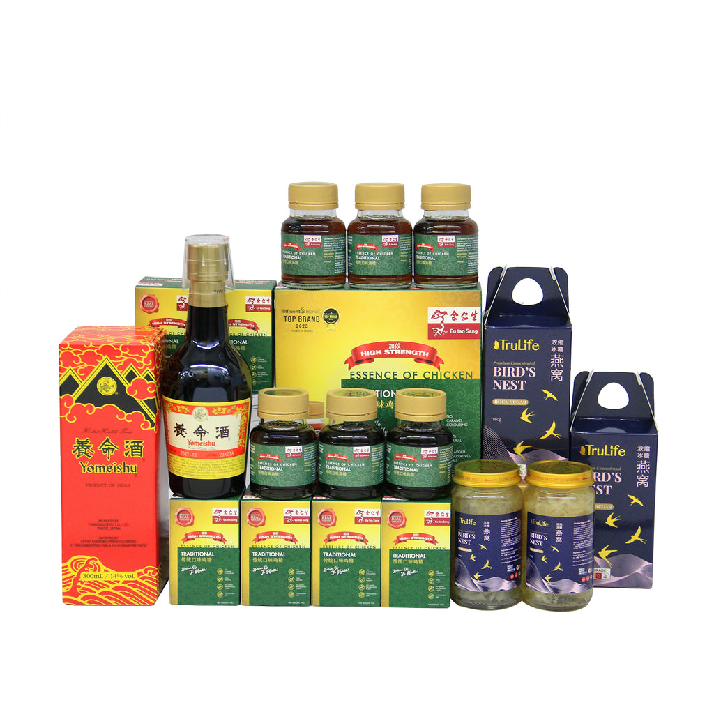 Premium Health Food Hamper with Bouquet | HF253 - Jade Valley Gifts & Floral Design Centre