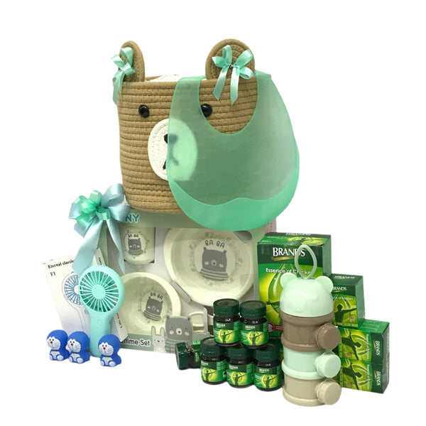 Baby Hamper Bear Basket with Brands Essence of Chicken | B295 - Jade Valley Gifts & Floral Design Centre