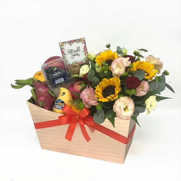 Fruit & Flowers Get Well Hamper | FF171 - Jade Valley Gifts & Floral Design Centre