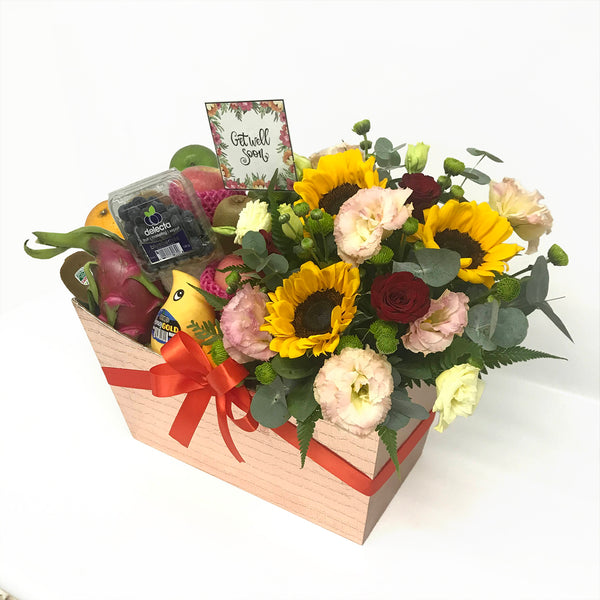 Fruit & Flowers Get Well Hamper | FF171 - Jade Valley Gifts & Floral Design Centre