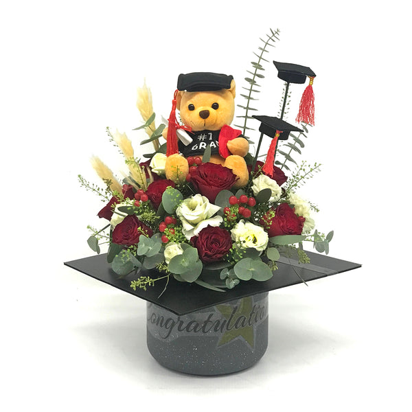 Graduation Flowers and Graduation Bear | GT262 - Jade Valley Gifts & Floral Design Centre