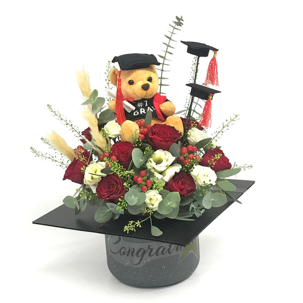 Graduation Flowers and Graduation Bear | GT262 - Jade Valley Gifts & Floral Design Centre