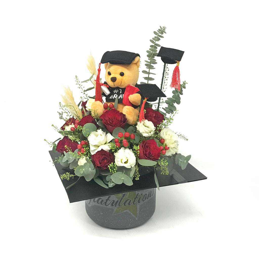 Graduation Flowers and Graduation Bear | GT262 - Jade Valley Gifts & Floral Design Centre