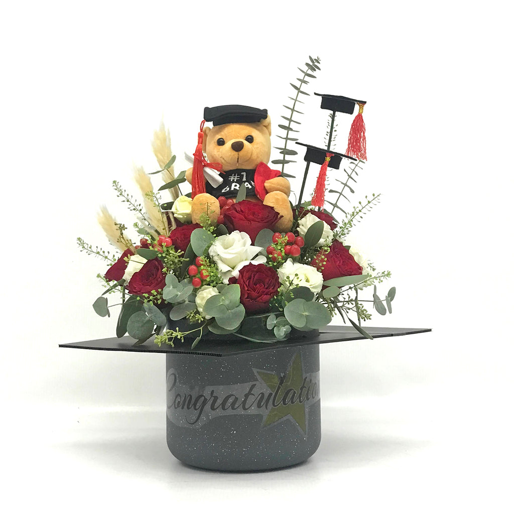 Graduation Flowers and Graduation Bear | GT262 - Jade Valley Gifts & Floral Design Centre