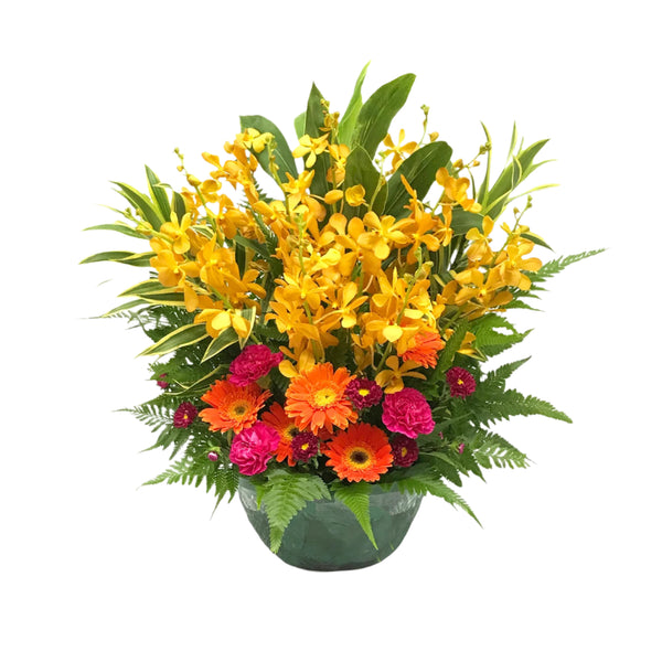 Sunflowers & Birds of Paradise Table Arrangement | TB140 - Jade Valley Gifts & Floral Design Centre