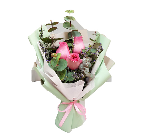 3 Roses Posy Hand Bouquet  | V18 - Jade Valley Gifts & Floral Design Centre
