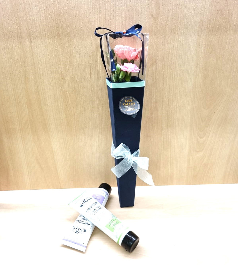 Carnation stalks with Hand Lotion | MD106 - Jade Valley Gifts & Floral Design Centre