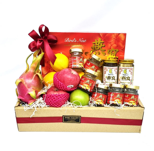 Fruit Basket with Bird's Nest | HF252 - Jade Valley Gifts & Floral Design Centre