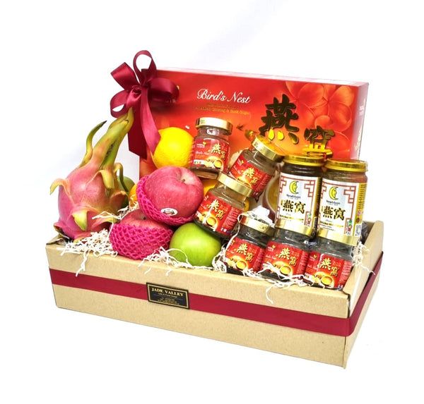 Fruit Basket with Bird's Nest | HF252 - Jade Valley Gifts & Floral Design Centre
