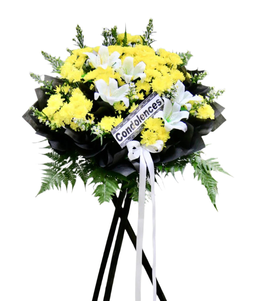 Condolence Wreath on Tripod Stand | W651 - Jade Valley Gifts & Floral Design Centre