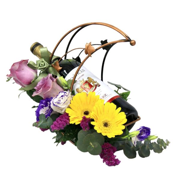 Wine on wine rack | GT278 - Jade Valley Gifts & Floral Design Centre