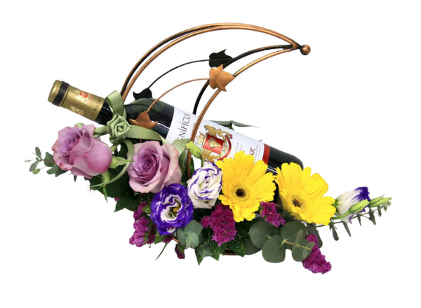 Wine on wine rack | GT278 - Jade Valley Gifts & Floral Design Centre