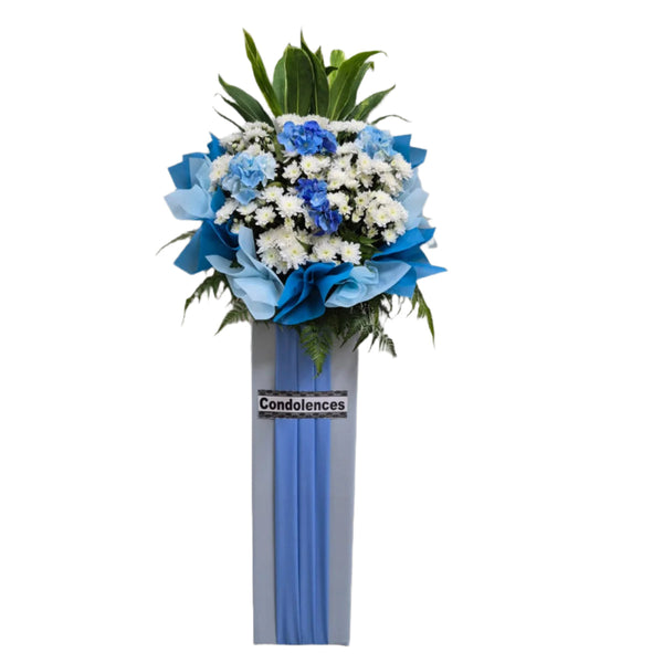 Royal Blue Hydrangea Funeral Wreath | W563 - Jade Valley Gifts & Floral Design Centre
