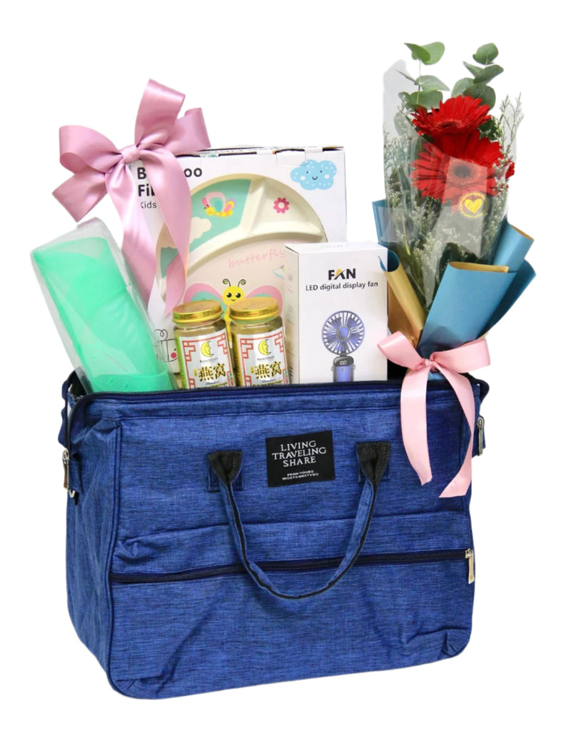 Baby Bag with Floral Bouquet | B293N - Jade Valley Gifts & Floral Design Centre