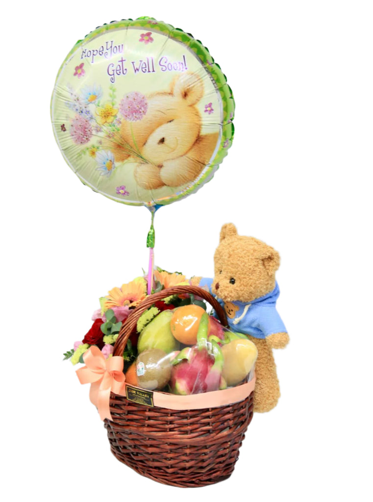Flowers, Fruits, Teddy Bear & Balloon | FF172 - Jade Valley Gifts & Floral Design Centre