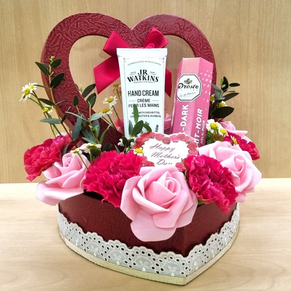 Flowers with Hand Lotion in Heartshape Box| MD113 - Jade Valley Gifts & Floral Design Centre