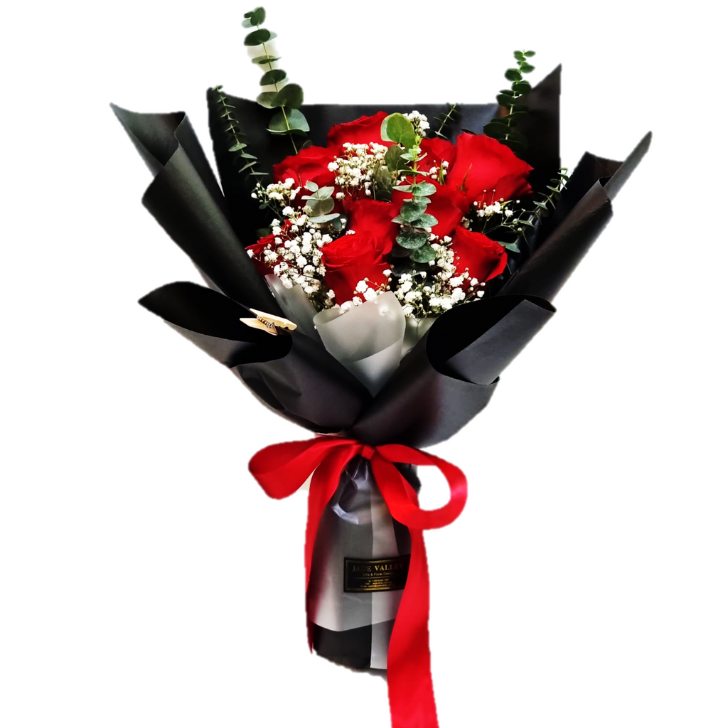 Valentine's Day Rose Bouquet  | 10 Fresh Cut Stalks | VT8 - Jade Valley Gifts & Floral Design Centre