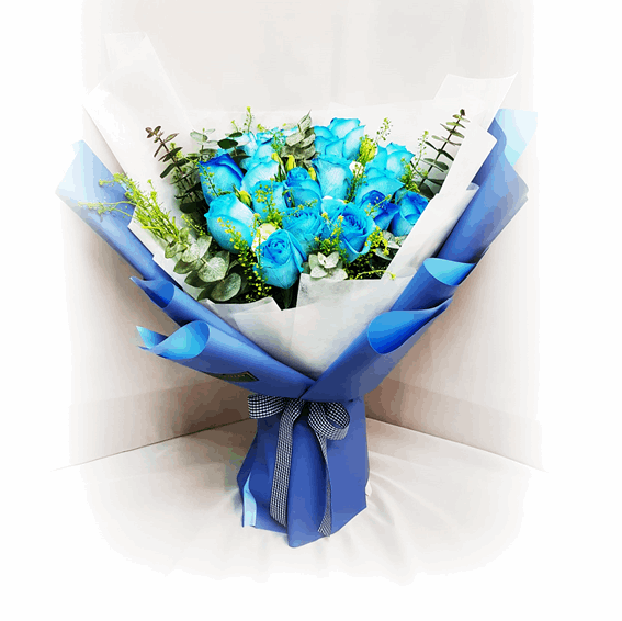 Blue Roses Bouquet | BQ148 - Jade Valley Gifts & Floral Design Centre