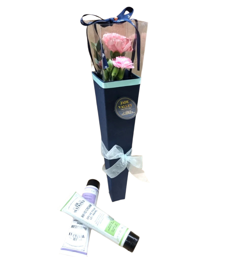Carnation stalks with Hand Lotion | MD106 - Jade Valley Gifts & Floral Design Centre