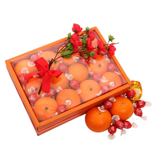CNY 12 Mandarin Oranges & Chocolate Hamper | CN338 - Jade Valley Gifts & Floral Design Centre