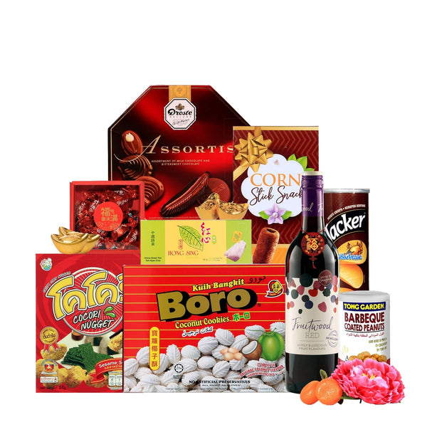 CNY Food & Wine Hamper | CT382 - Jade Valley Gifts & Floral Design Centre