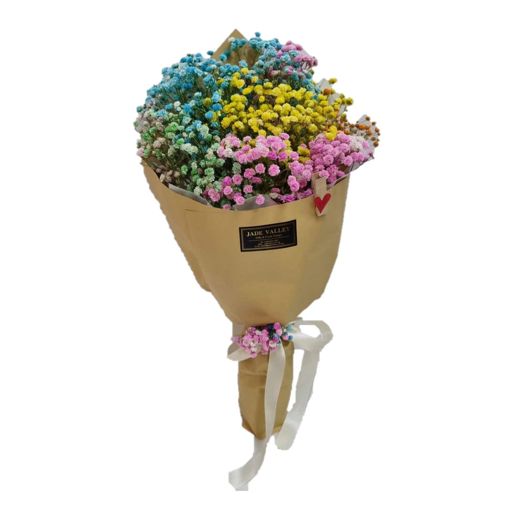 Colourful Baby's Breath Hand Bouquet | BQ156 - Jade Valley Gifts & Floral Design Centre