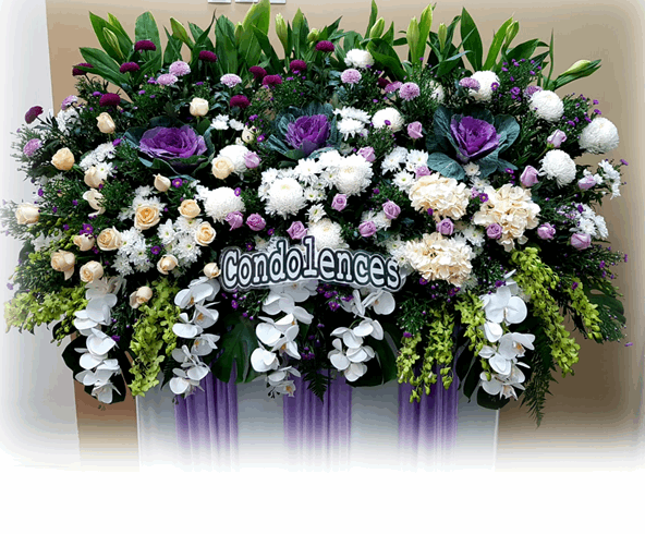 Condolence Wreath - Large Footprint with Premium Fresh Flowers 250cm | W507 - Jade Valley Gifts & Floral Design Centre