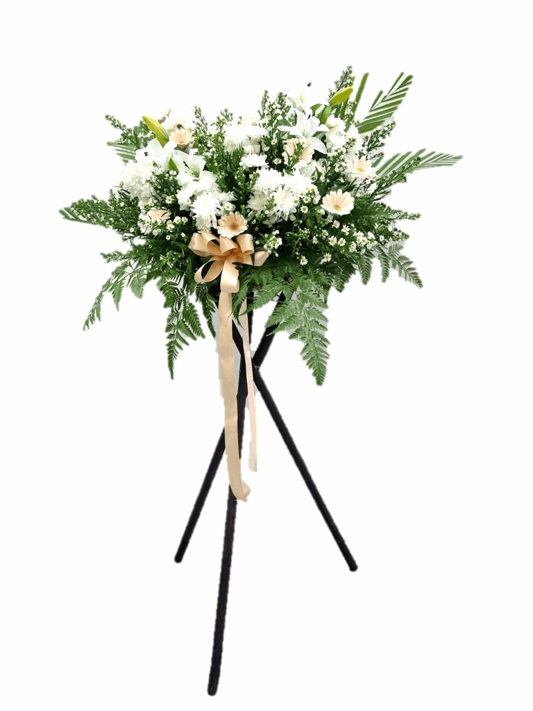 Condolence Wreath on Tripod Stand | W588 - Jade Valley Gifts & Floral Design Centre