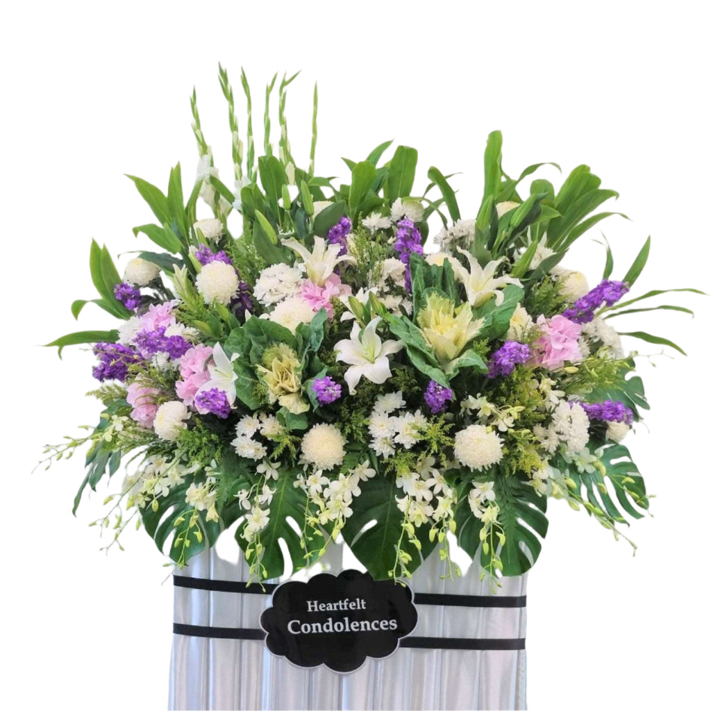 Condolence Wreath -  Premium Fresh Cut Flowers 250cm | W506 - Jade Valley Gifts & Floral Design Centre