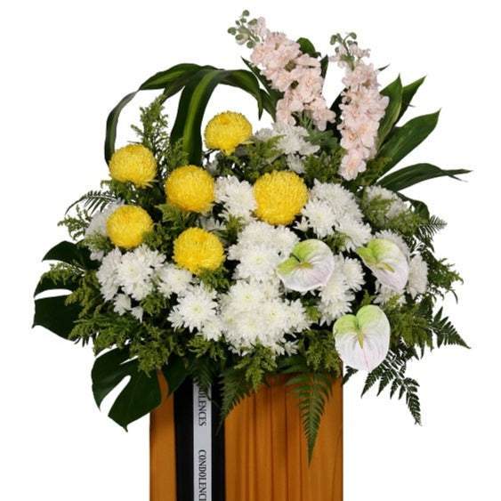 Condolence Wreath with Fresh Cut Flowers 175cm | W479 - Jade Valley Gifts & Floral Design Centre