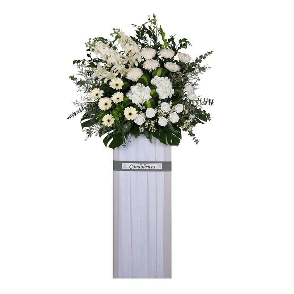 Condolence Wreath with Fresh Cut Flowers 180cm | W485 - Jade Valley Gifts & Floral Design Centre
