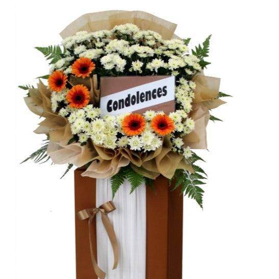 Condolence Wreath with Fresh Cut Flowers | W470 - Jade Valley Gifts & Floral Design Centre