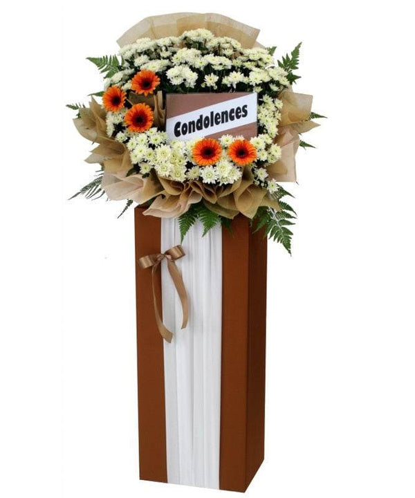Condolence Wreath with Fresh Cut Flowers | W470 - Jade Valley Gifts & Floral Design Centre