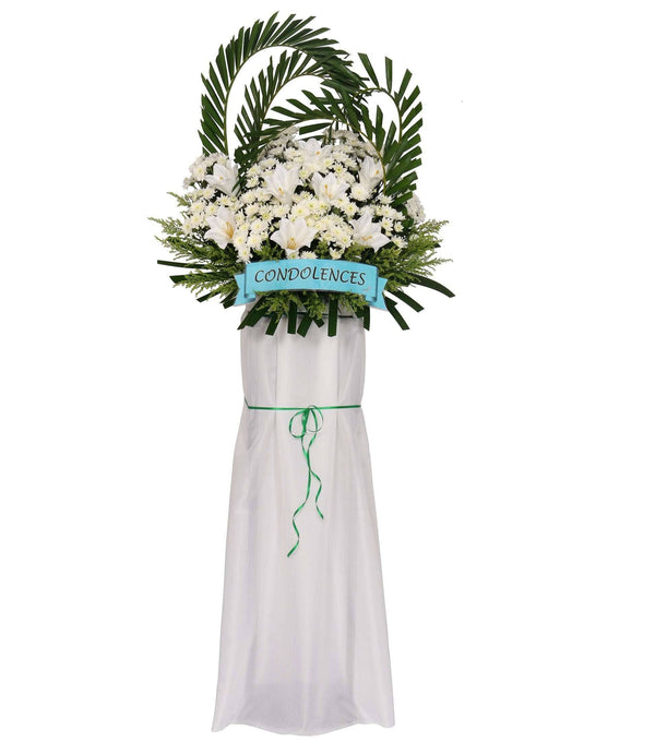 Condolence Wreath with Fresh Cut Flowers | W473 - Jade Valley Gifts & Floral Design Centre