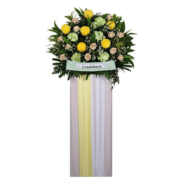 Condolence Wreath with Fresh Cut Flowers | W476 - Jade Valley Gifts & Floral Design Centre