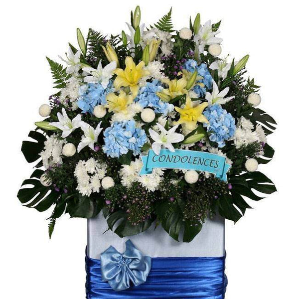 Condolence Wreath with Fresh Cut Flowers | W492 - Jade Valley Gifts & Floral Design Centre