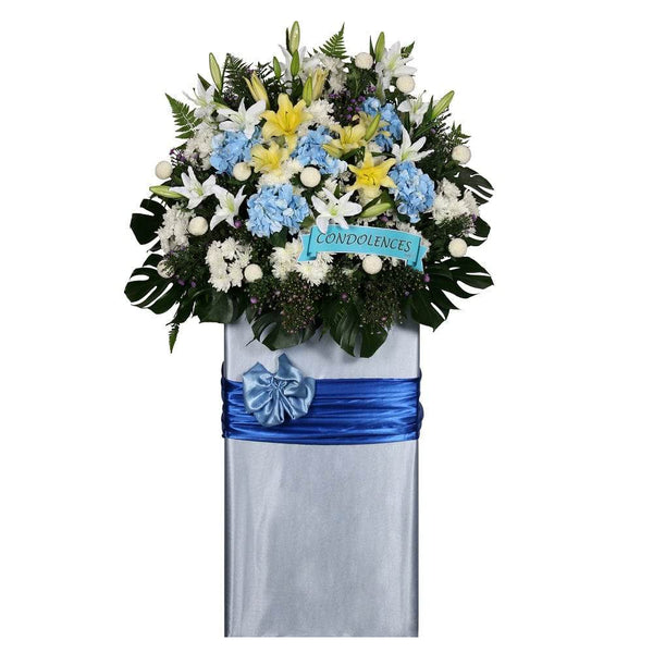 Condolence Wreath with Fresh Cut Flowers | W492 - Jade Valley Gifts & Floral Design Centre
