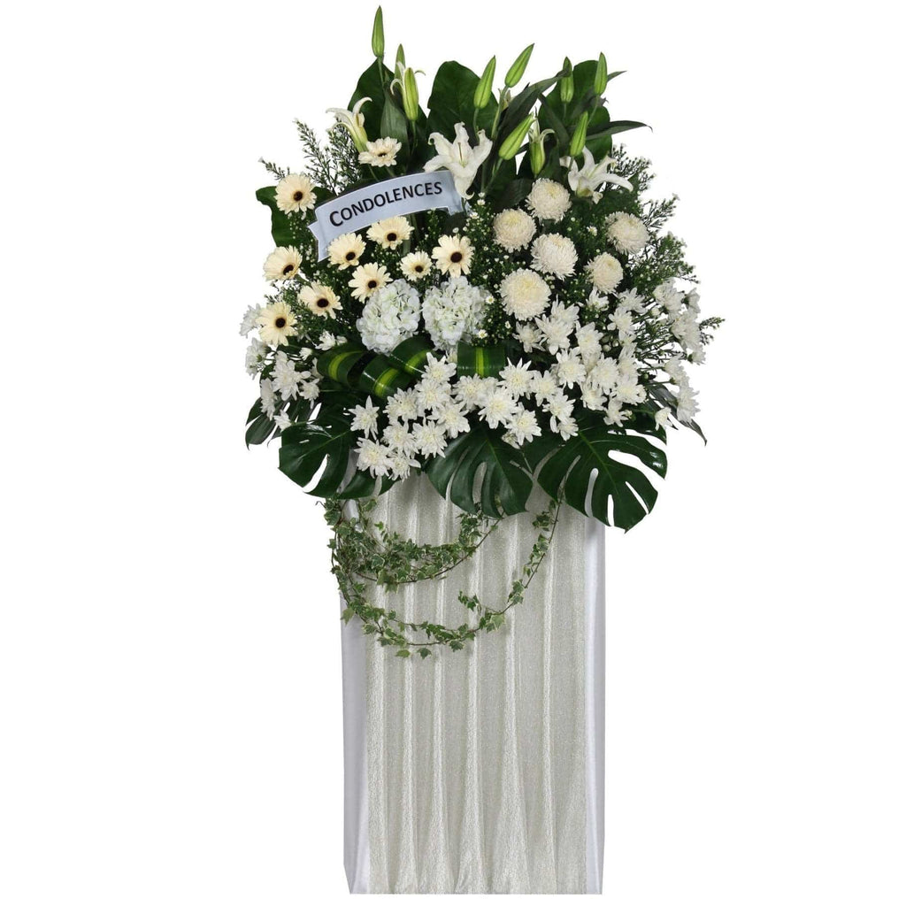 Condolence Wreath with Fresh Cut Flowers | W496 - Jade Valley Gifts & Floral Design Centre