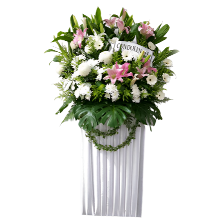 Condolence Wreath with Fresh Cut Lilies 200cm | W505 - Jade Valley Gifts & Floral Design Centre