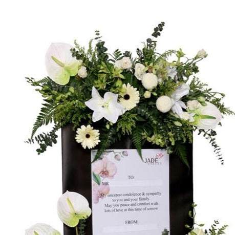 Condolence Wreath with Fresh Cut Lilies | Double Tiered | W660 - Jade Valley Gifts & Floral Design Centre