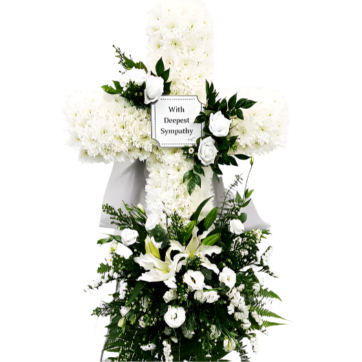 Cross Wreath - Deepest Sympathies | C429 - Jade Valley Gifts & Floral Design Centre
