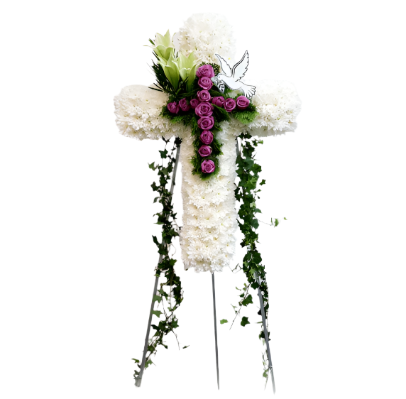 Cross Wreath with Double Cross | C427 - Jade Valley Gifts & Floral Design Centre