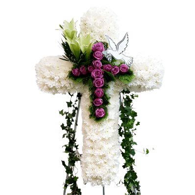 Cross Wreath with Double Cross | C427 - Jade Valley Gifts & Floral Design Centre