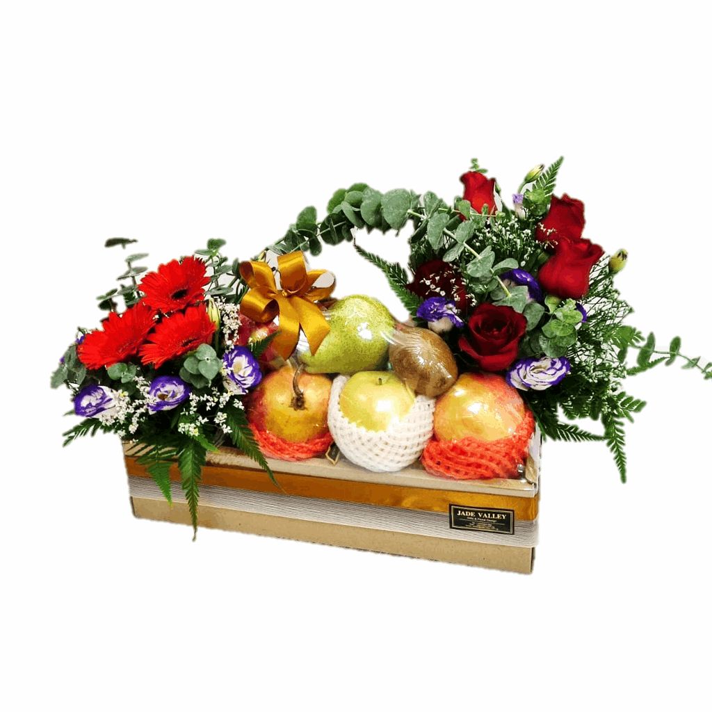 Fruit & Flowers Get Well Basket - 2 sizes | FF168 - Jade Valley Gifts & Floral Design Centre